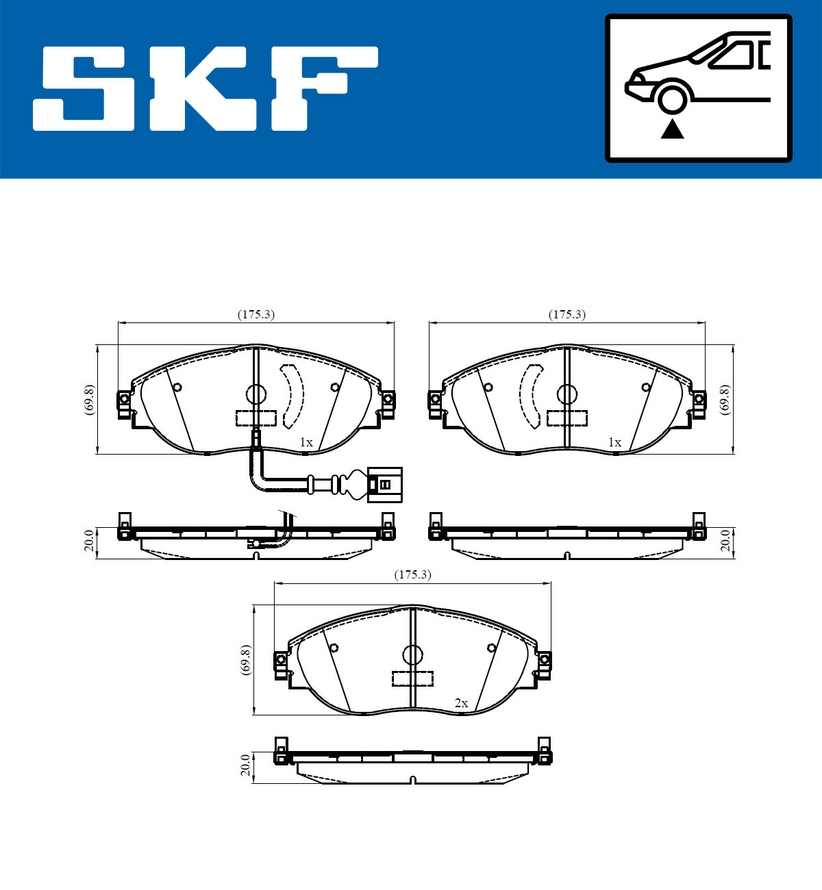 Set placute frana,frana disc VKBP 80179 E SKF